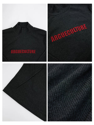 Deconstructed Turtleneck Long Sleeve Cotton-Wool Top - main image 5