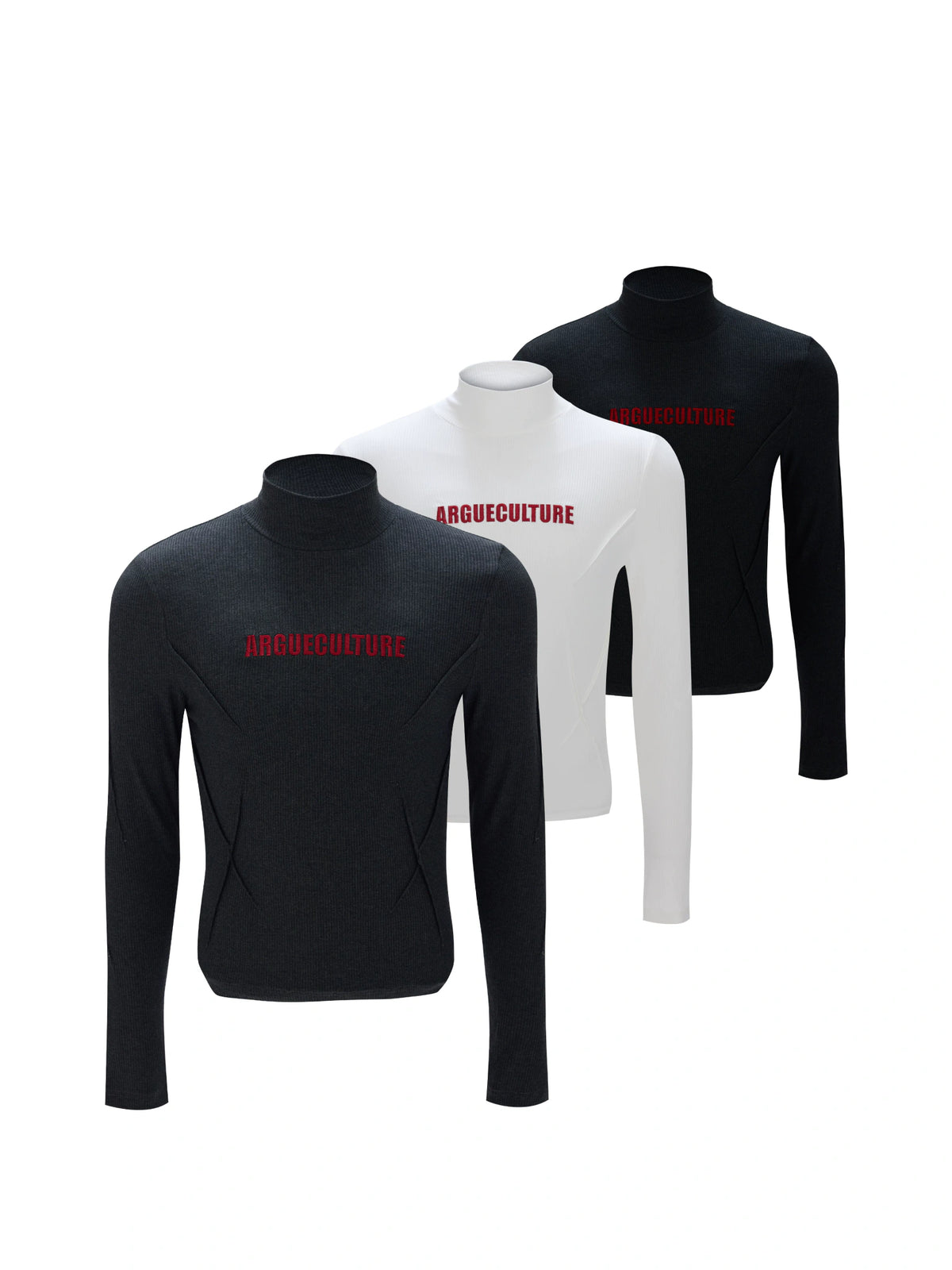 Deconstructed Turtleneck Long Sleeve Cotton-Wool Top - main image 1