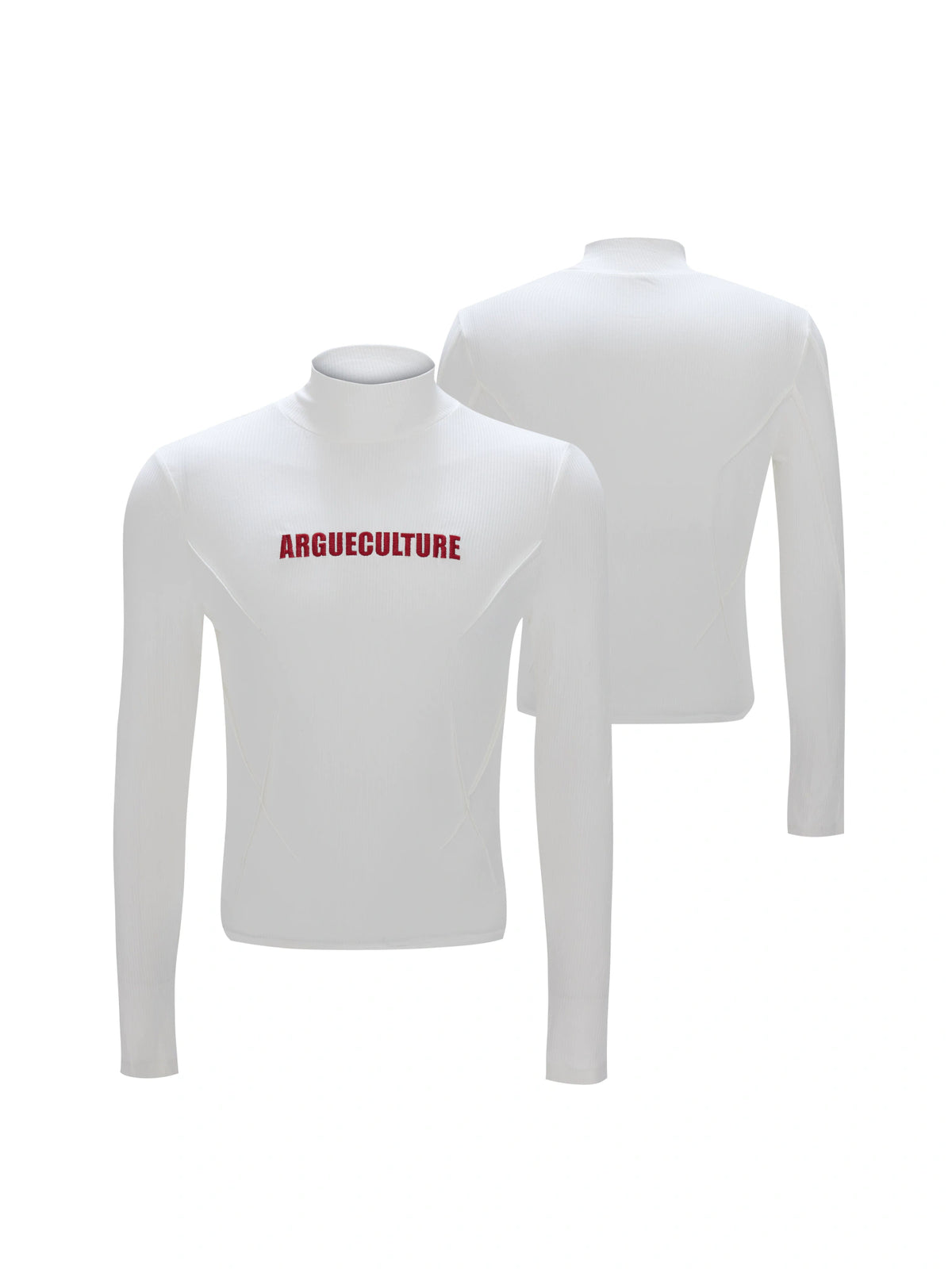 Deconstructed Turtleneck Long Sleeve Cotton-Wool Top - main image 4