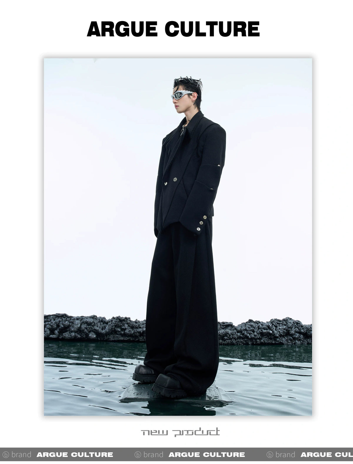 Deconstructed Unisex Metal-Accent Blazer in White - detail image 17