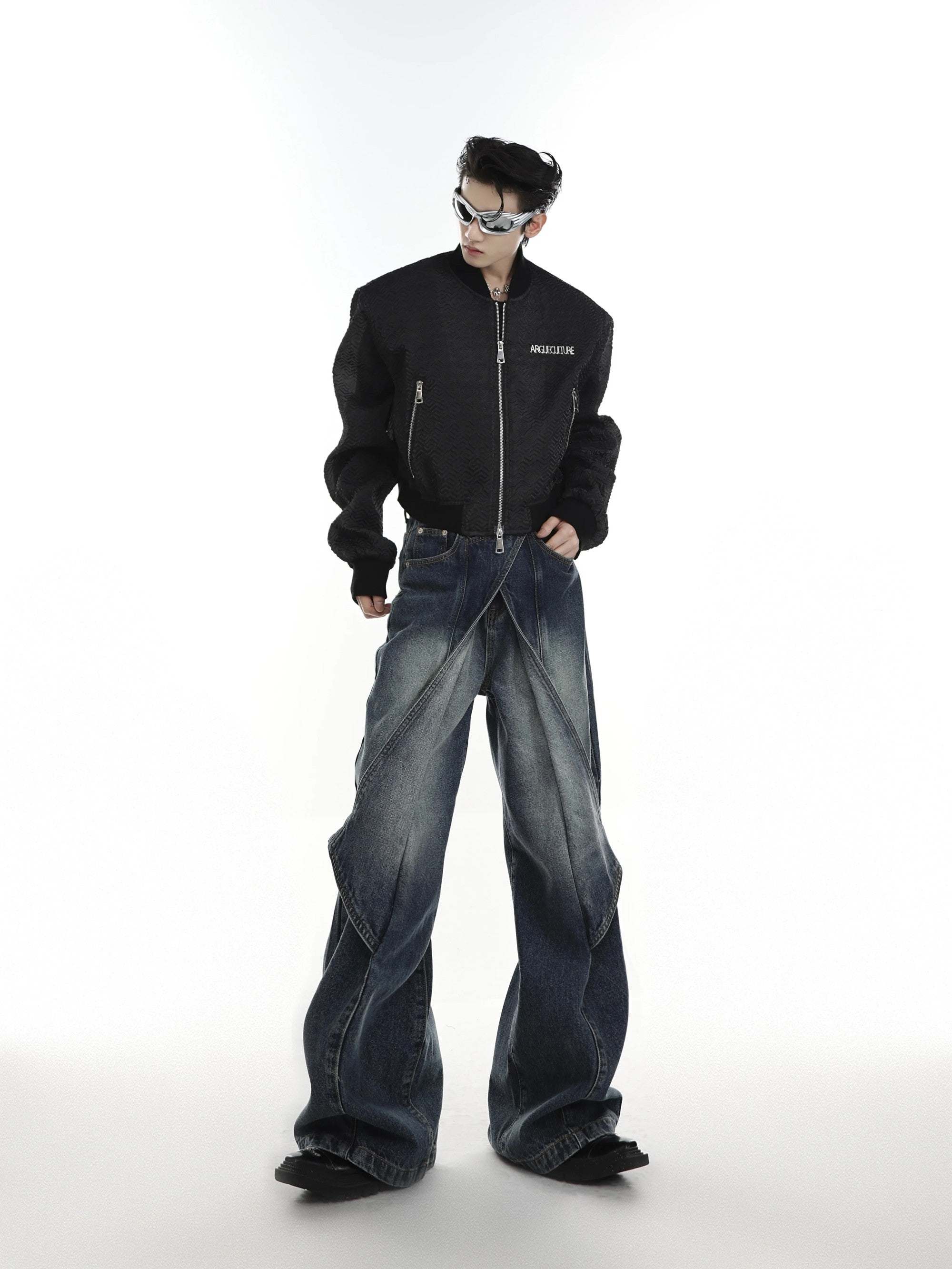 Detailed shot of the button-down adjustable flare leg opening