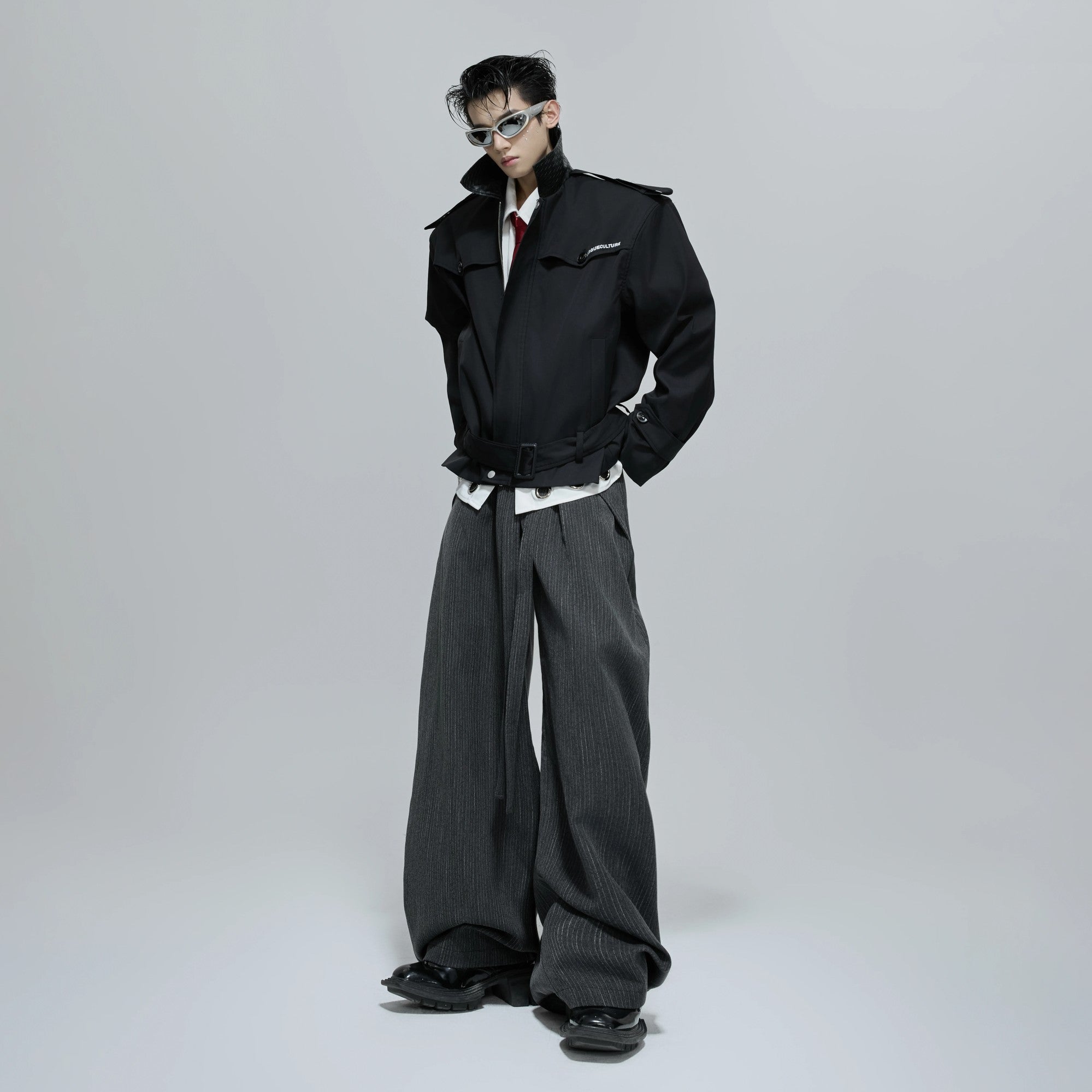 Detailed fabric shot of the cotton-modal blend streetwear pants