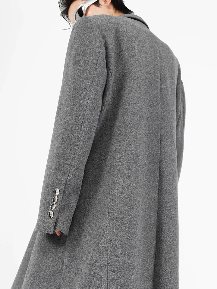 Deconstructed Woolen Overcoat with Metallic | Unisex Structured Long coat - ArguE CulturE