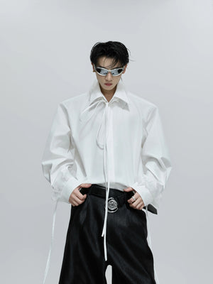 detachable-shoulder-pad-lace-ribbon-unisex-loose-shirt-red