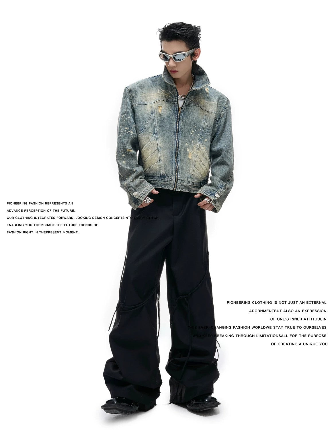 desc::distressed-cropped-denim-jacket-boxy-punk-moto-style-detail-img-3