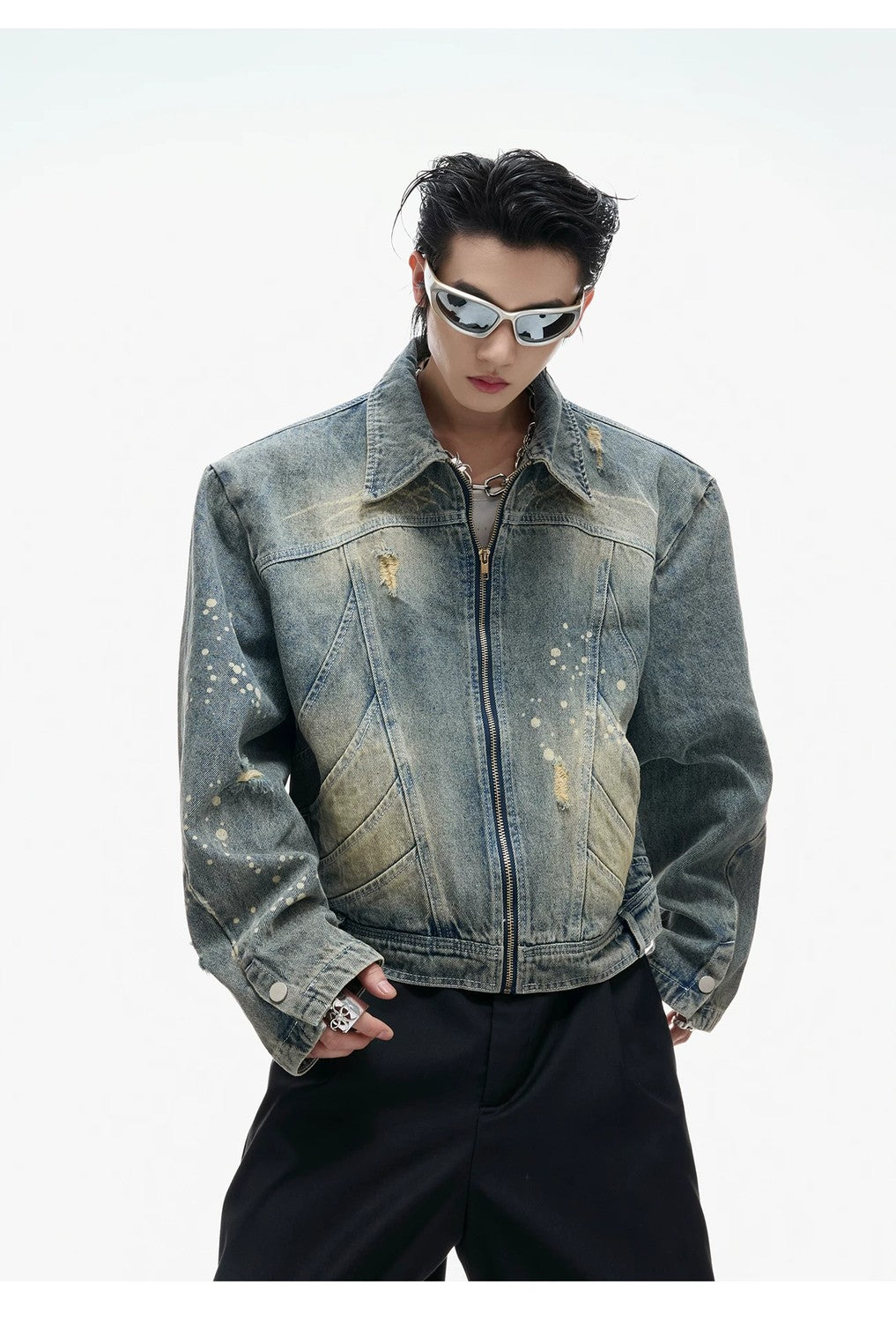 desc::distressed-cropped-denim-jacket-boxy-punk-moto-style-detail-img-7