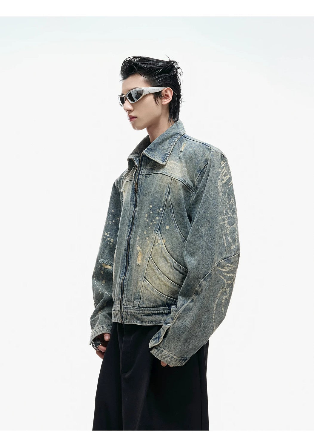 desc::distressed-cropped-denim-jacket-boxy-punk-moto-style-detail-img-8