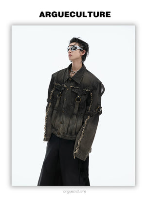 desc::distressed-deconstructed-denim-jacket-gradient-wash-streetwear-detail-img-12