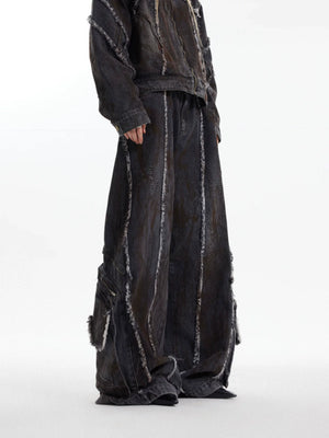 Distressed Deconstructed Denim Jacket & Pants Set - main image 3