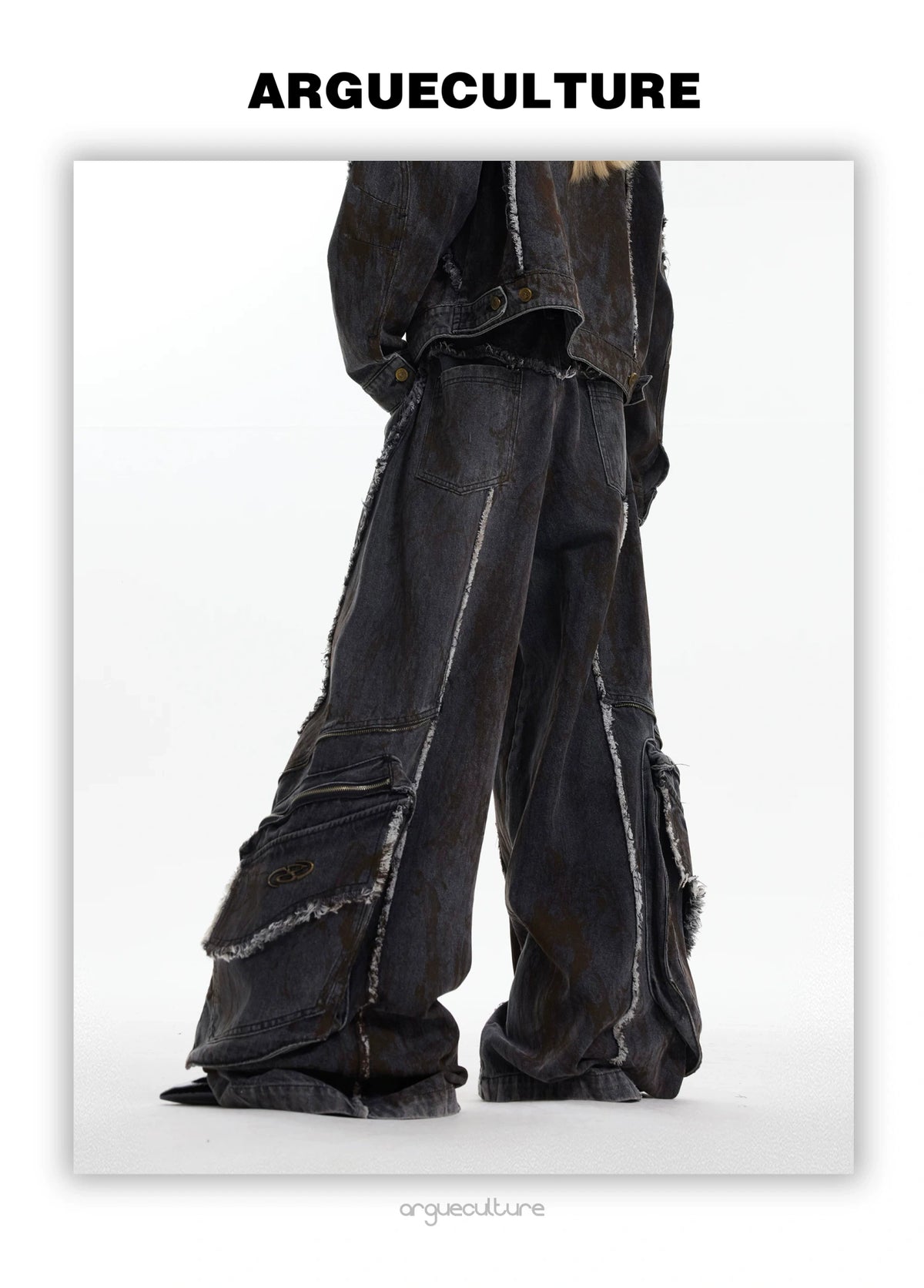 Distressed Deconstructed Denim Jacket & Pants Set - detail image 14