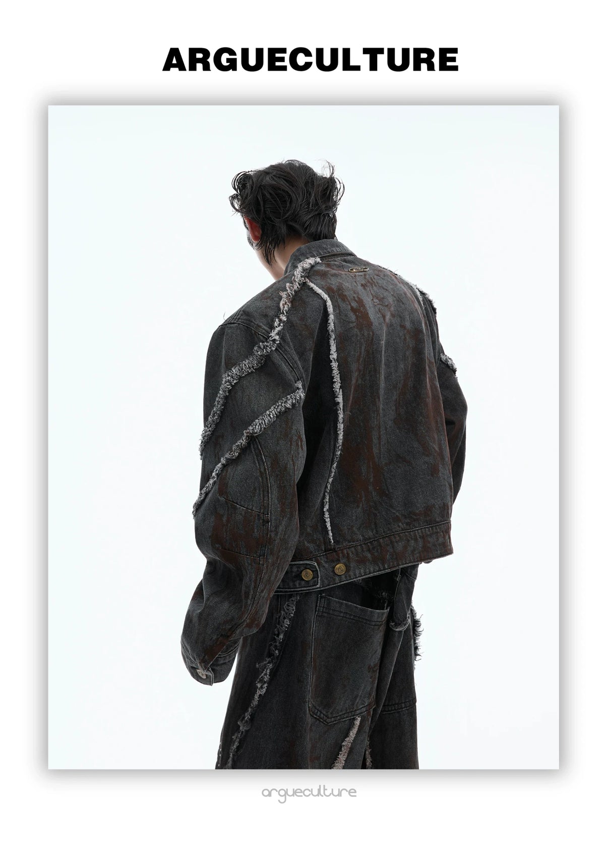 Distressed Deconstructed Denim Jacket & Pants Set - detail image 11