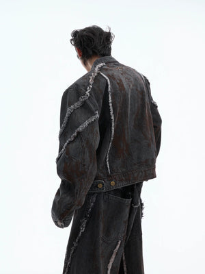 Distressed Deconstructed Denim Jacket & Pants Set - main image 5