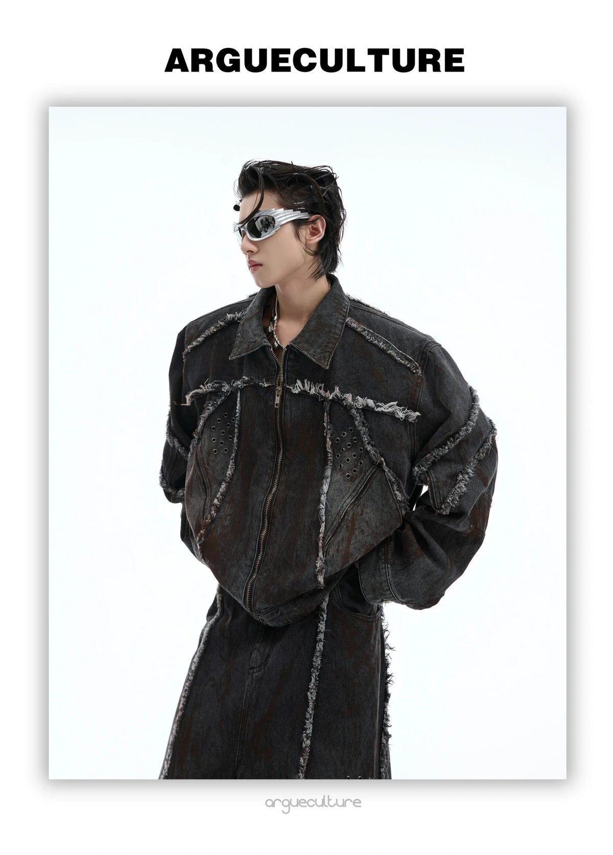 Distressed Deconstructed Denim Jacket & Pants Set - detail image 13