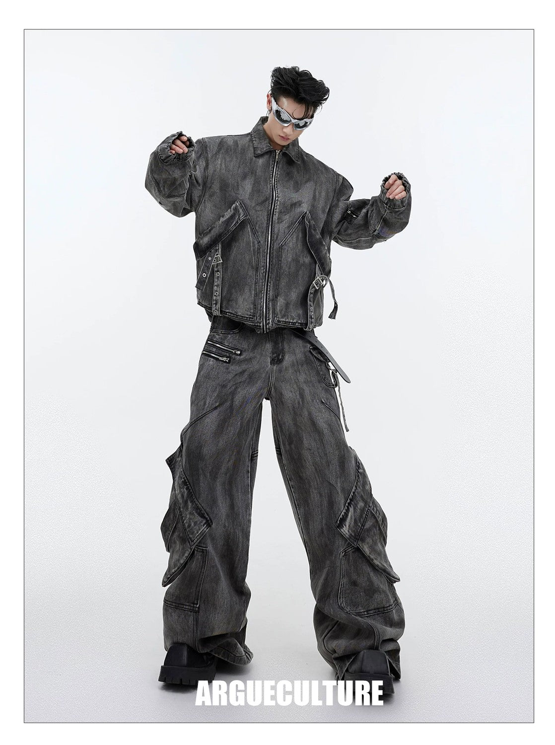 desc::distressed-denim-cargo-set-wasteland-punk-streetwear-detail-img-3