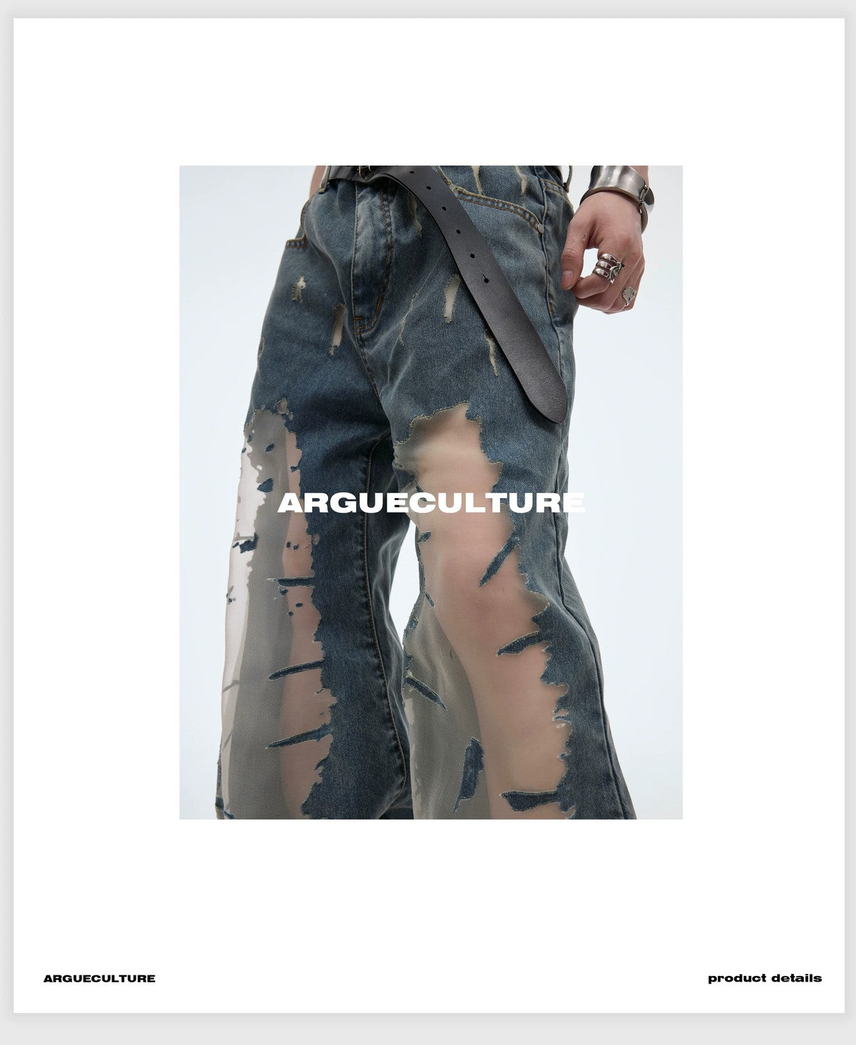 desc::distressed-hollow-out-flare-jeans-vintage-gradient-denim-detail-img-6