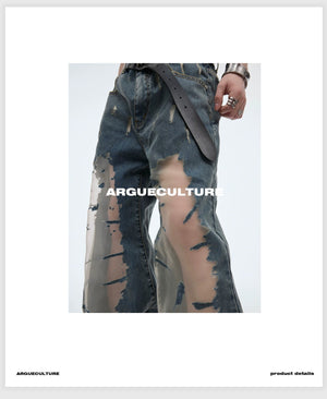 desc::distressed-hollow-out-flare-jeans-vintage-gradient-denim-detail-img-6