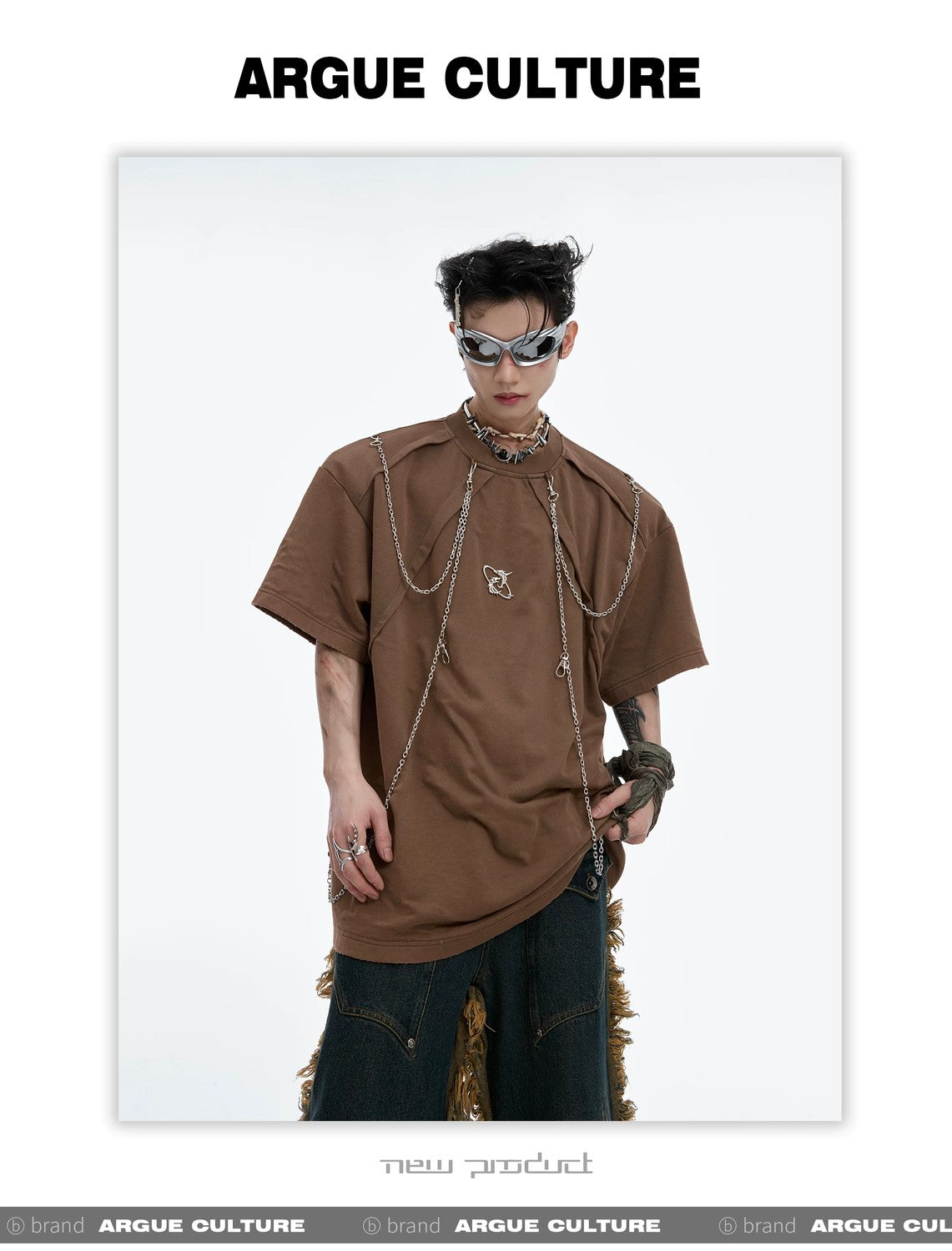 desc::distressed-metal-chain-padded-shoulder-streetwear-tee-detail-img-11