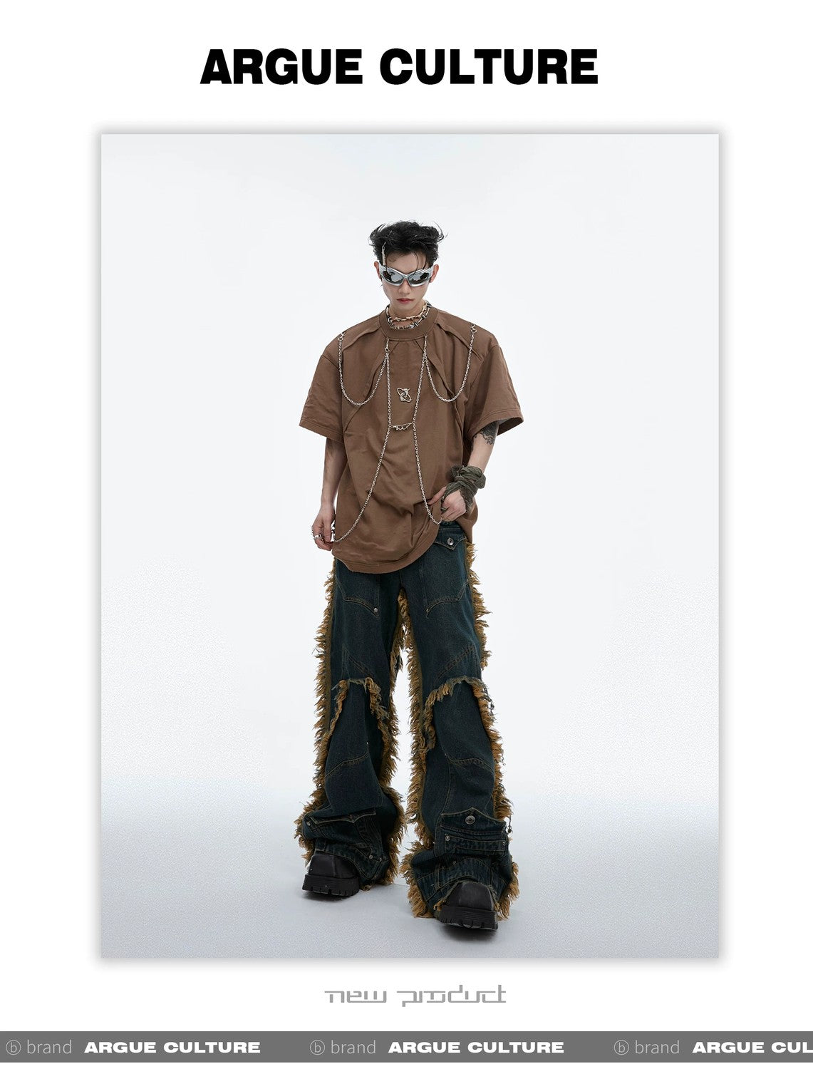 desc::distressed-metal-chain-padded-shoulder-streetwear-tee-detail-img-14