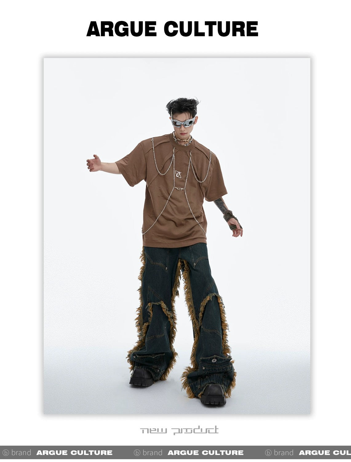 desc::distressed-metal-chain-padded-shoulder-streetwear-tee-detail-img-15