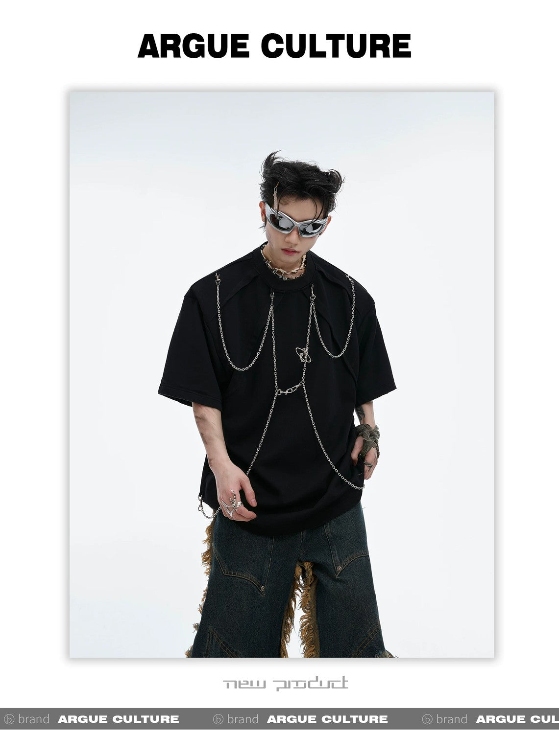 desc::distressed-metal-chain-padded-shoulder-streetwear-tee-detail-img-3