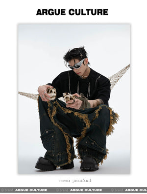 desc::distressed-metal-chain-padded-shoulder-streetwear-tee-detail-img-5