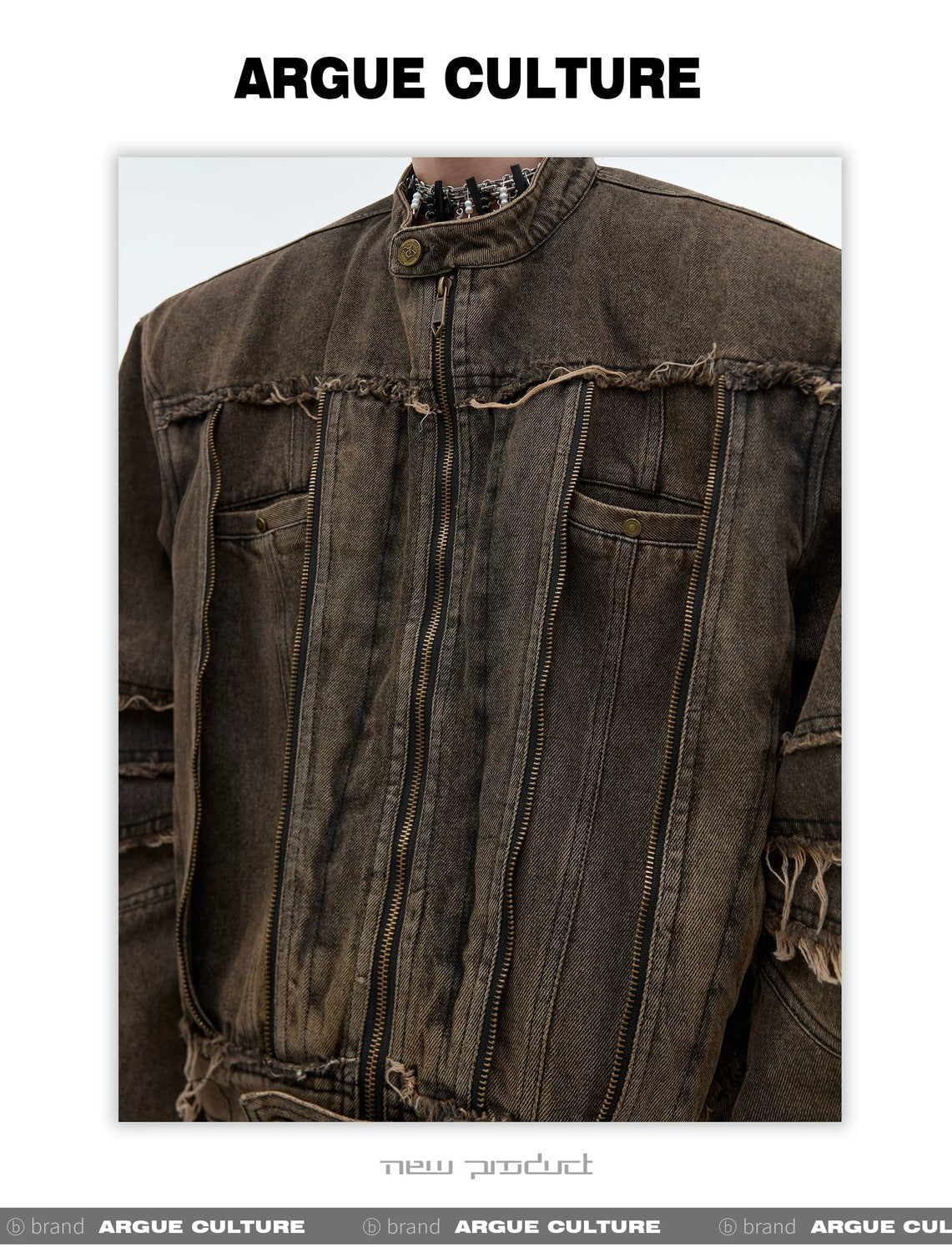 desc::distressed-metal-fringe-denim-jacket-pants-set-detail-img-11
