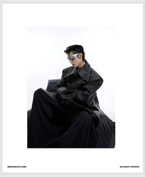 desc::distressed-oversized-leather-jacket-with-3d-bone-detailing-detail-img-12