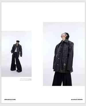 desc::distressed-oversized-leather-jacket-with-3d-bone-detailing-detail-img-15