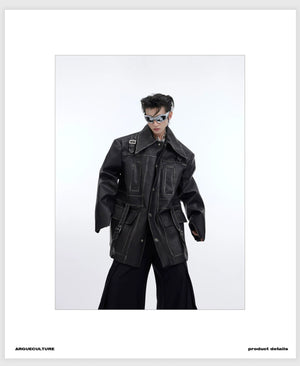 desc::distressed-oversized-leather-jacket-with-3d-bone-detailing-detail-img-16