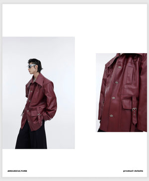 desc::distressed-oversized-leather-jacket-with-3d-bone-detailing-detail-img-3