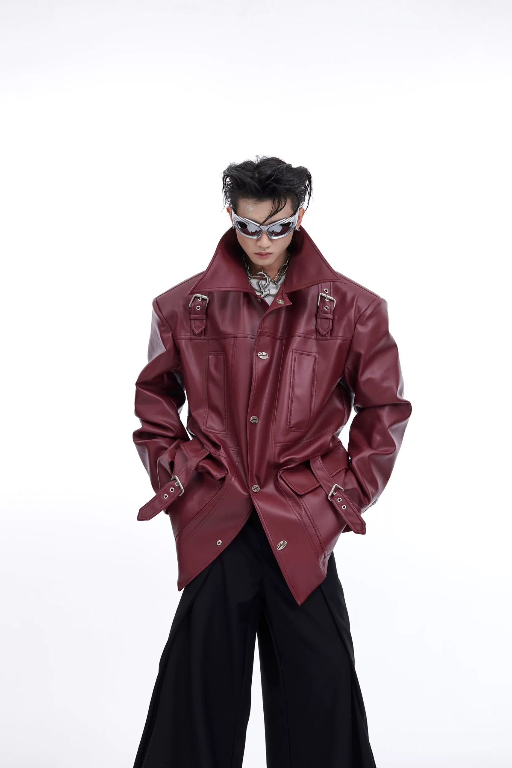 distressed-oversized-leather-jacket-with-3d-bone-detailing-red