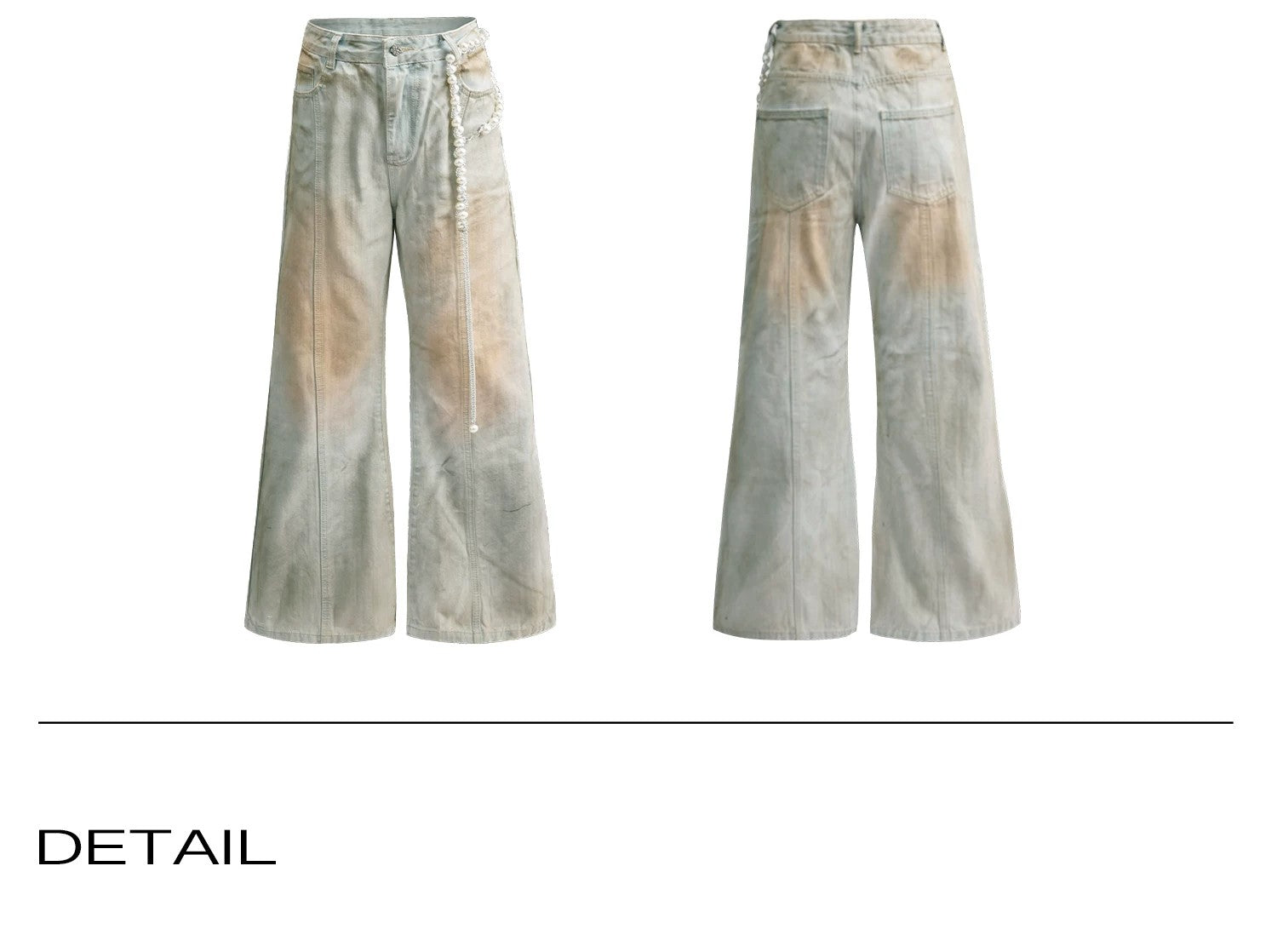 desc::distressed-pearl-denim-jacket-flare-jeans-streetwear-set-detail-img-15