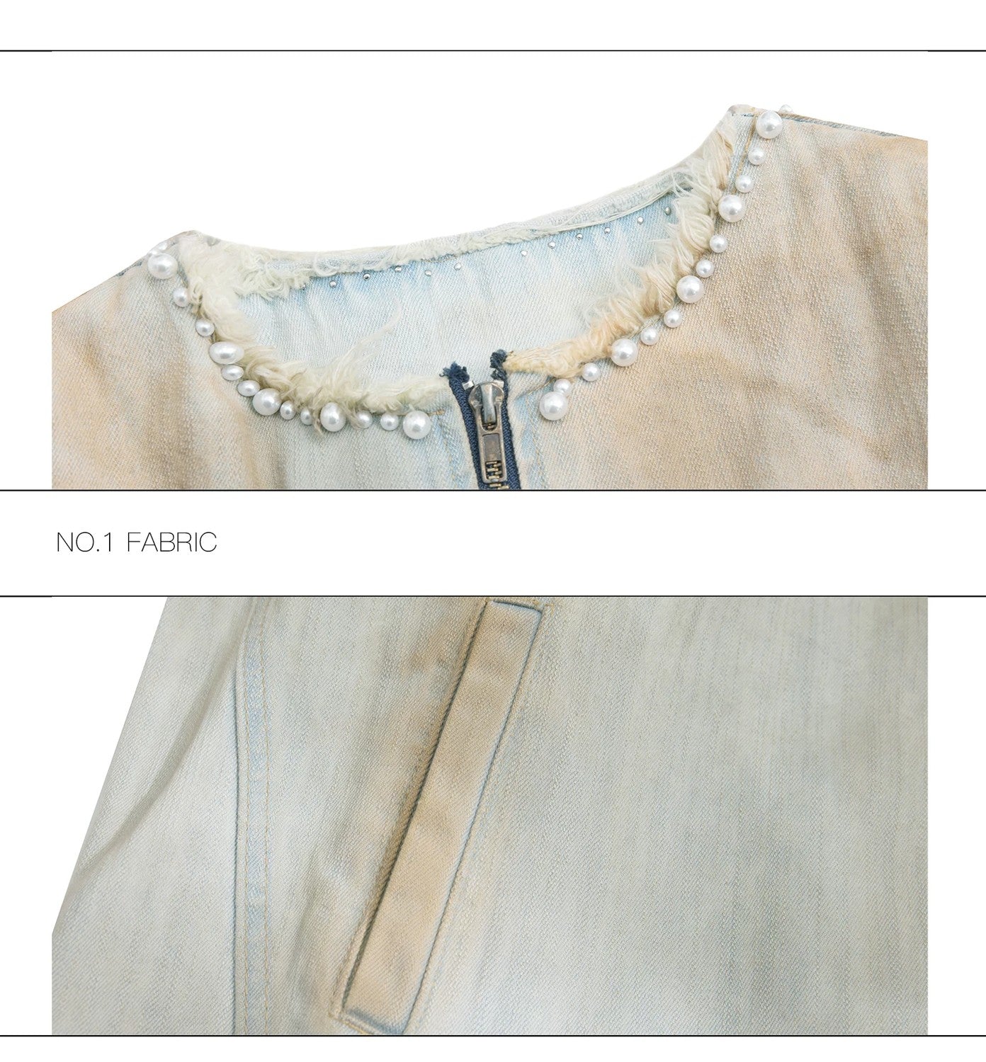 desc::distressed-pearl-denim-jacket-flare-jeans-streetwear-set-detail-img-16