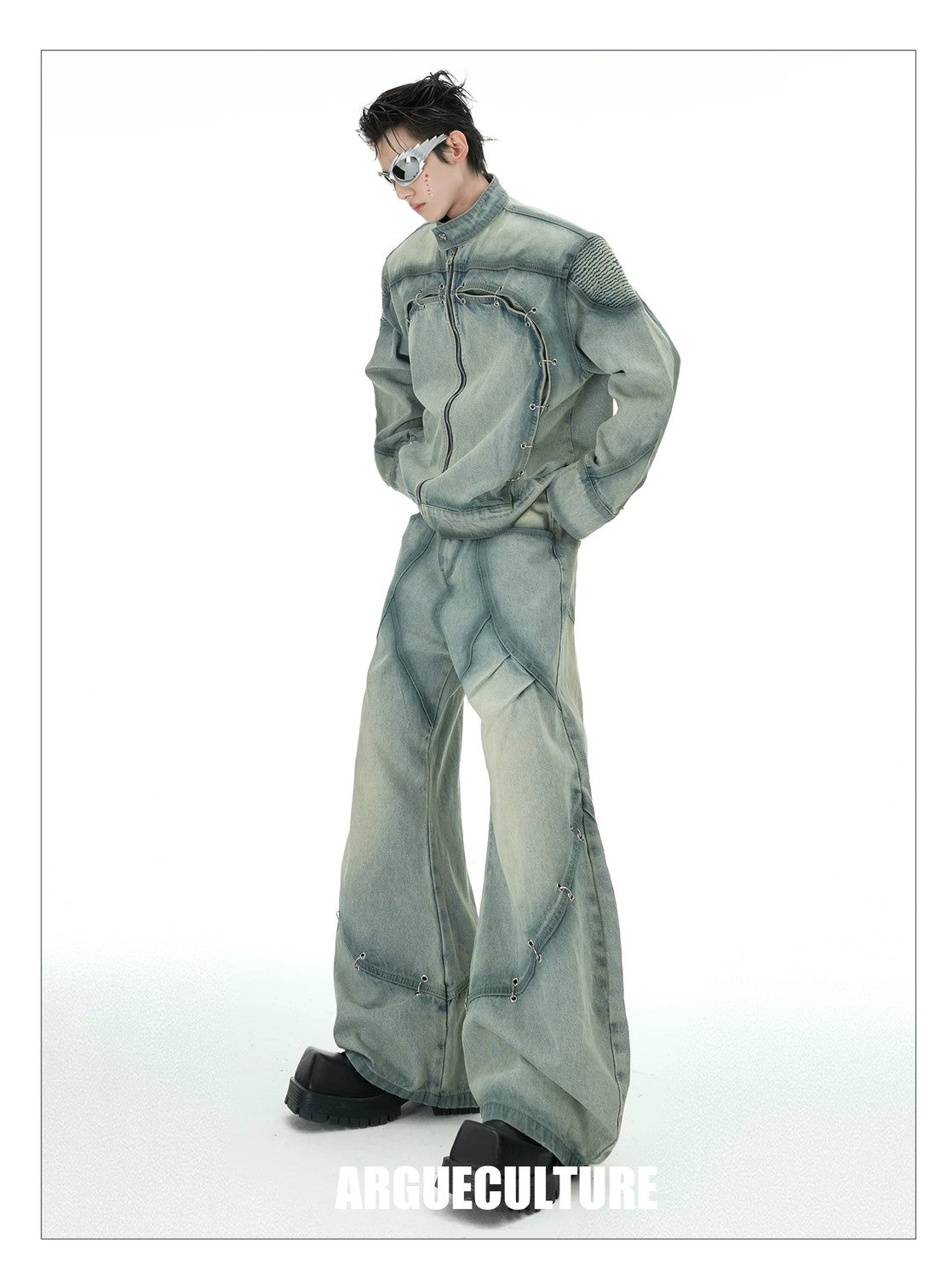 desc::distressed-ring-buckle-denim-set-vintage-washed-loose-fit-detail-img-5