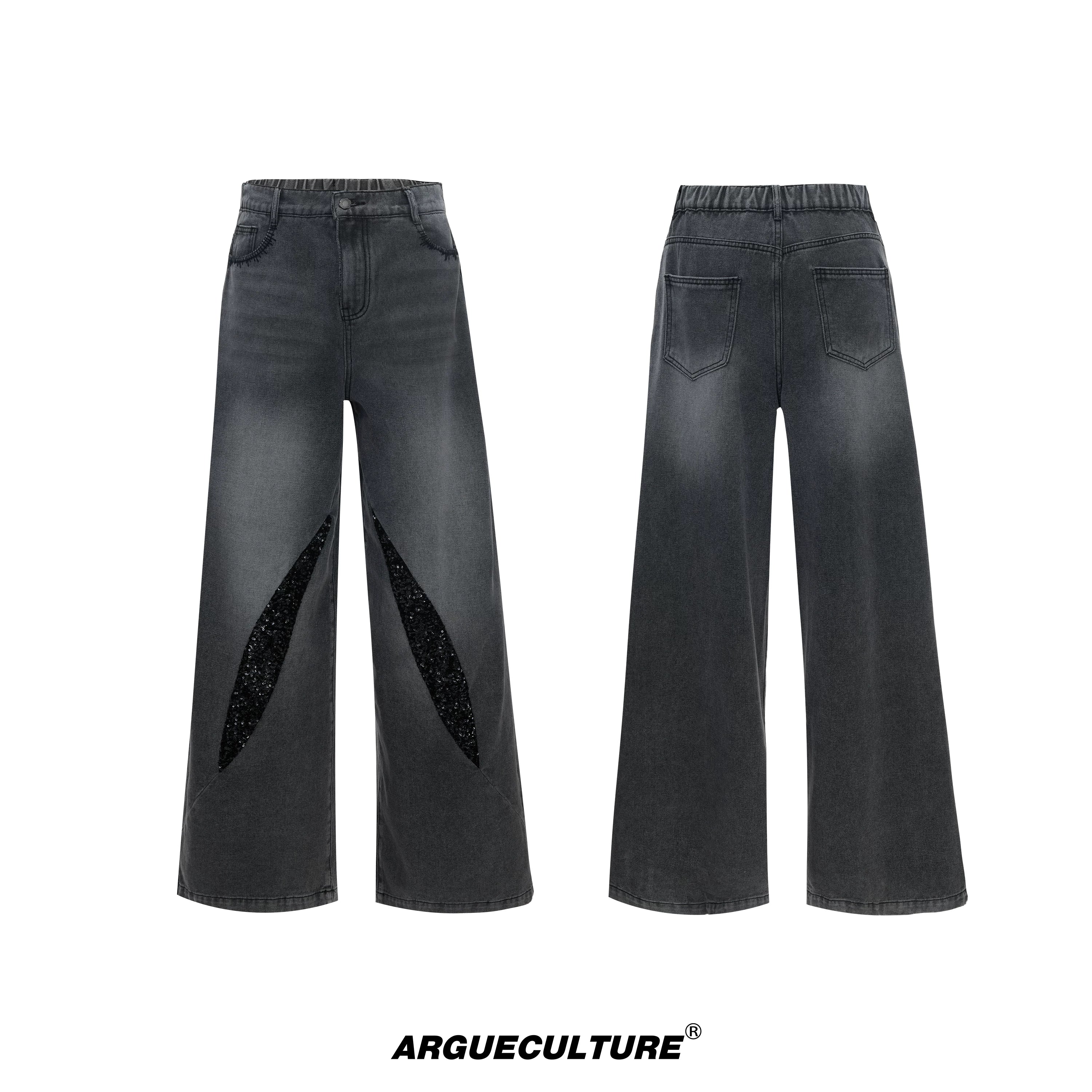 distressed-sequin-baggy-jeans-mens-straight-leg-denim-black