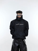 distressed-shimmer-double-layer-oversized-hoodie-black