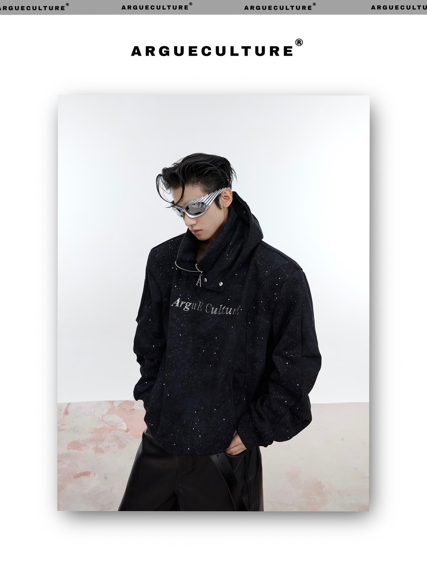 desc::distressed-shimmer-double-layer-oversized-hoodie-detail-img-1