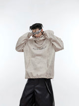 distressed-shimmer-double-layer-oversized-hoodie-yellow
