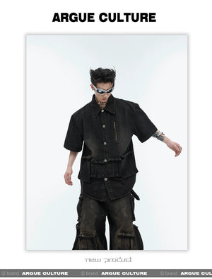 desc::distressed-short-sleeve-denim-jacket-streetwear-shirt-detail-img-13