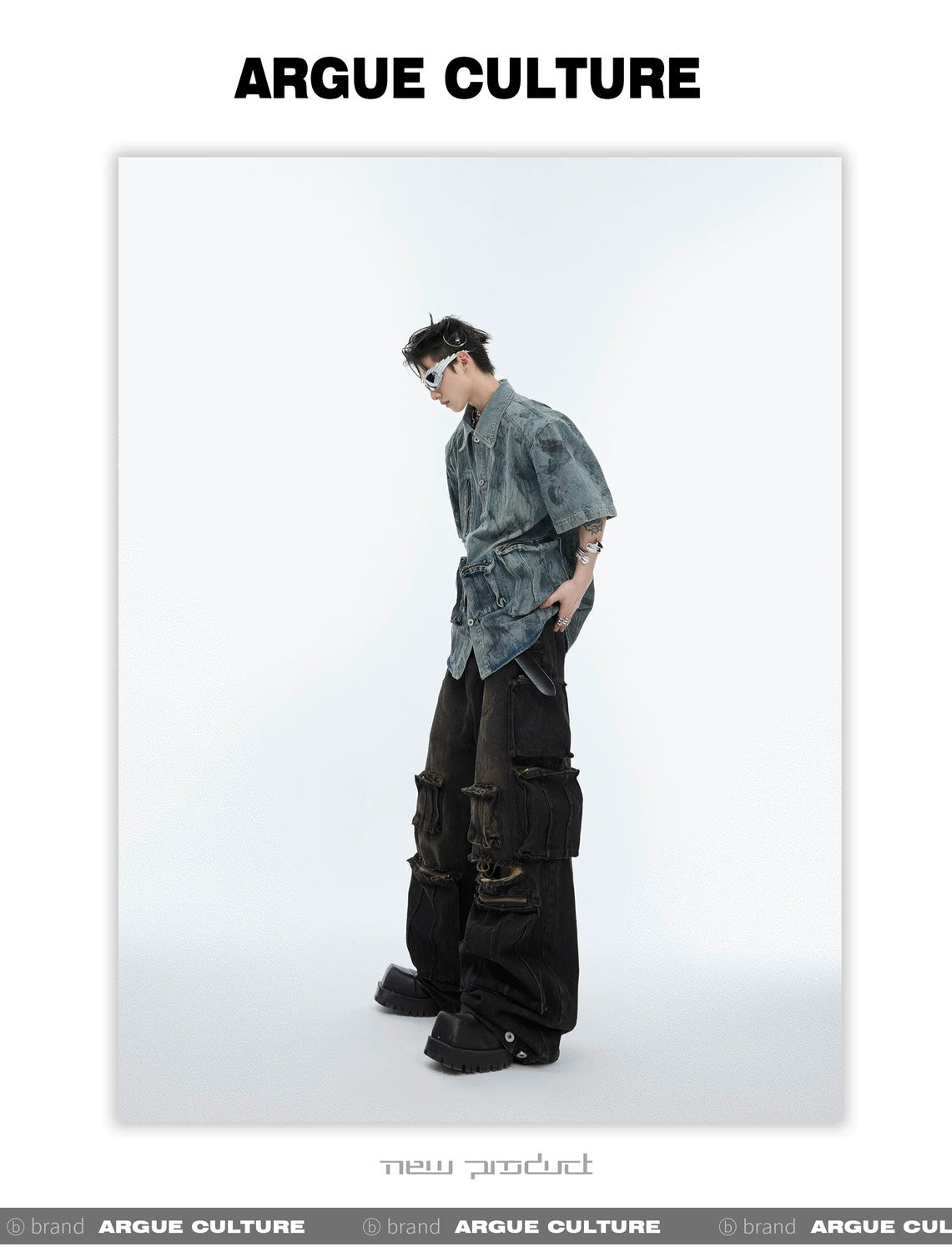 desc::distressed-short-sleeve-denim-jacket-streetwear-shirt-detail-img-8