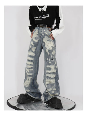 desc::distressed-vintage-baggy-jeans-streetwear-straight-leg-detail-img-6