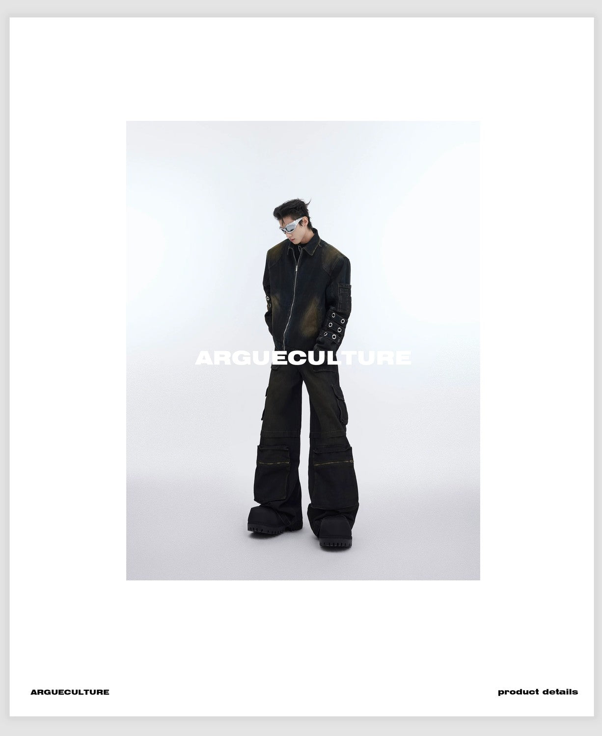 desc::distressed-wasteland-denim-set-retro-cargo-jacket-pants-detail-img-6