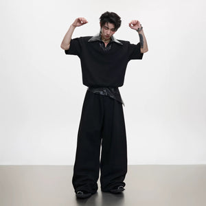 Urban streetwear white short sleeve tracksuit on model