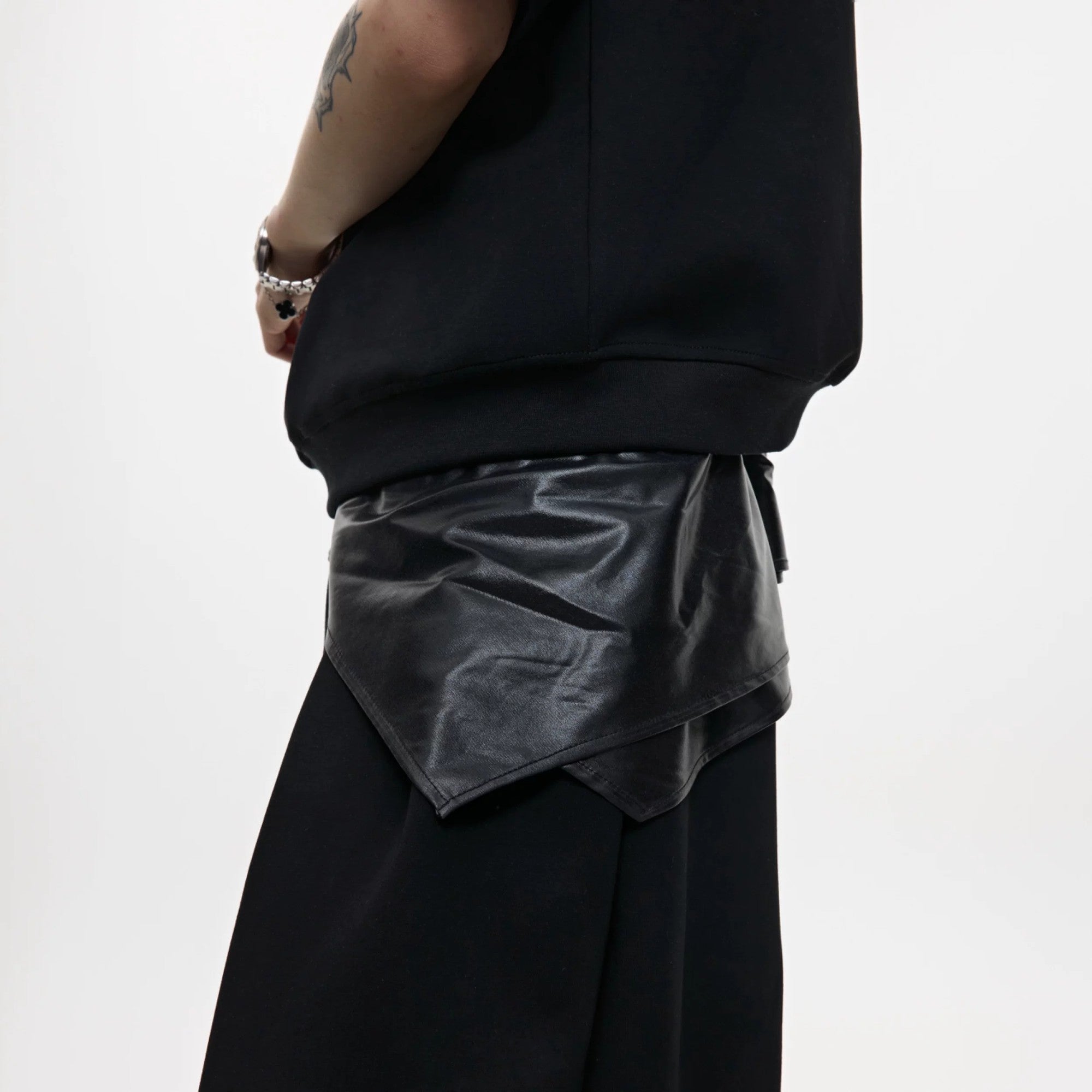 Back view of gray relaxed fit streetwear co-ord set