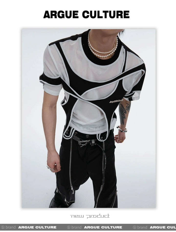 Double Layer Mesh T - Shirt | Loose Fit - See - Through - Avant - Garde Design - ArguE CulturE