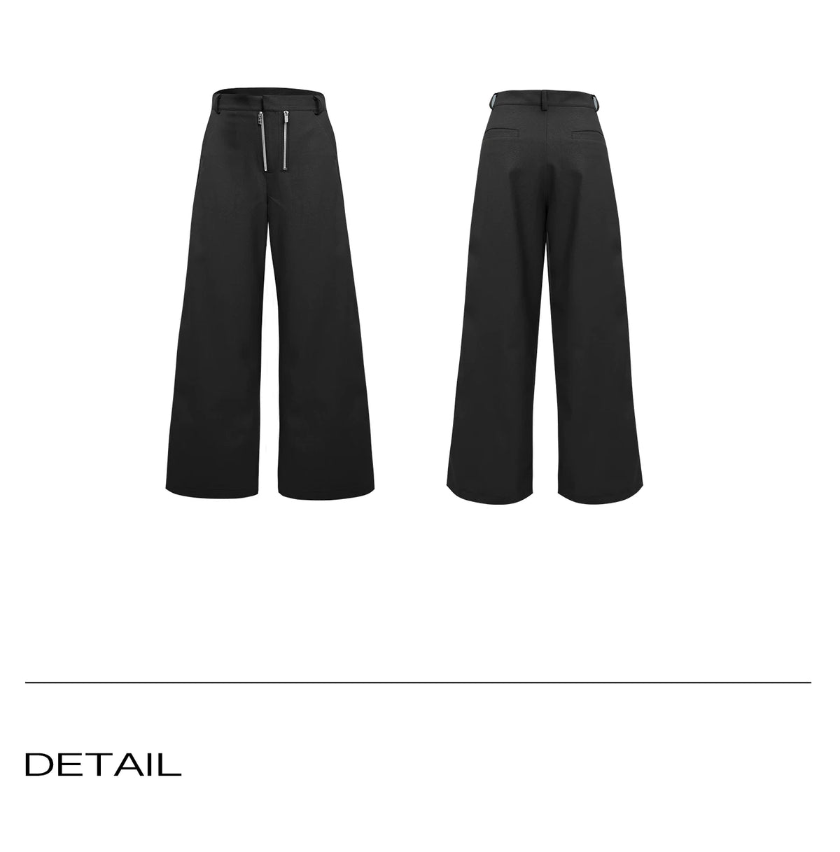 Double-Zipper Textured Straight-Leg Trousers | Grey - detail image 13