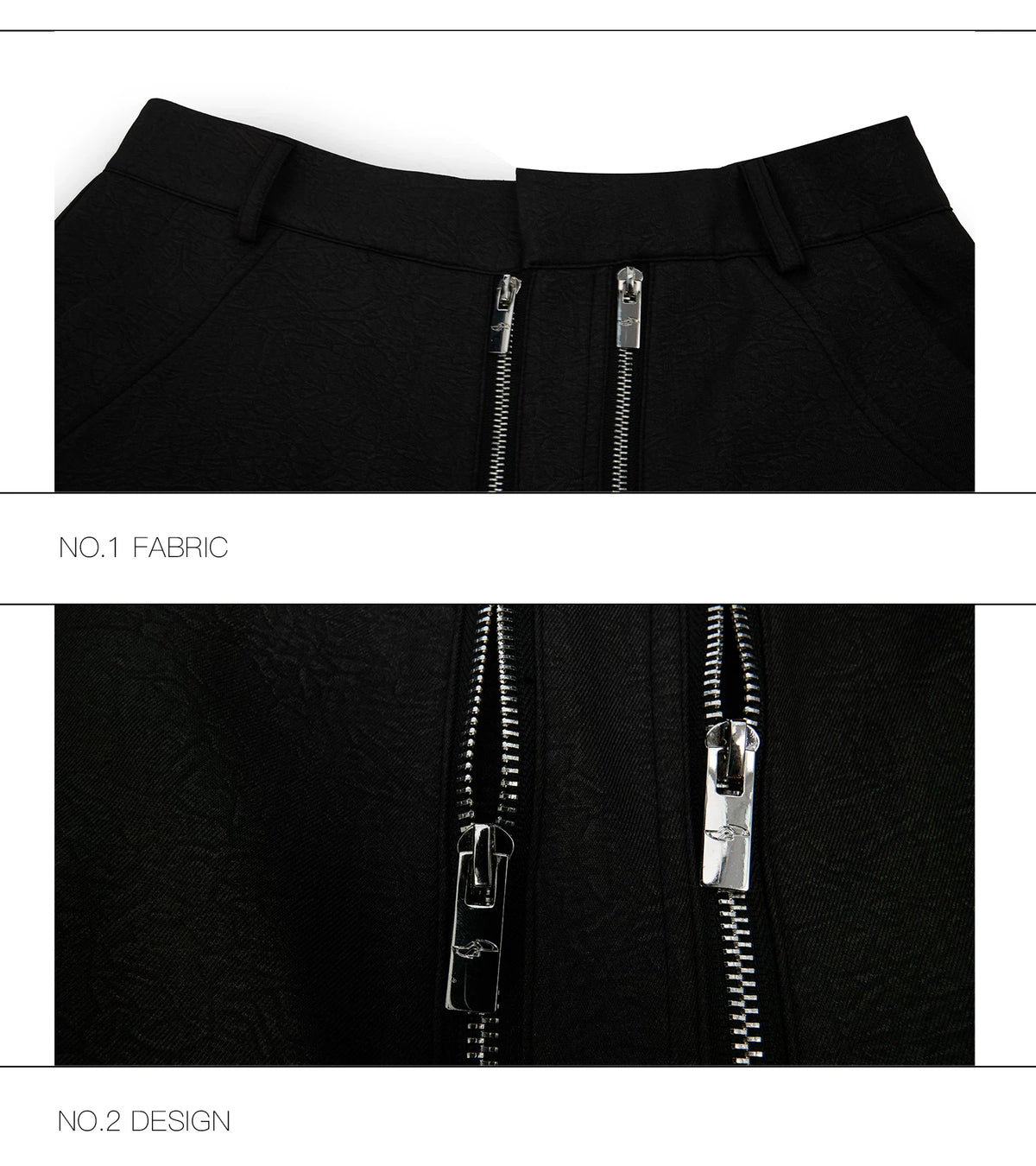 Double-Zipper Textured Straight-Leg Trousers | Grey - detail image 14