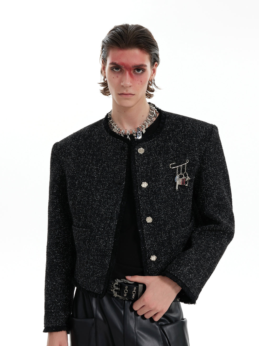 Luxury Short Tweed Jacket with Metallic Details and Fringe Trim ¨C High Fashion - ArgueCulture