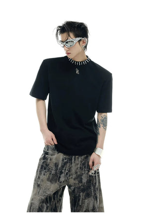 desc::embellished-pearl-mock-neck-oversized-streetwear-tee-detail-img-6