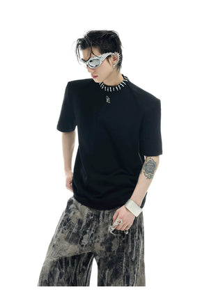 desc::embellished-pearl-mock-neck-oversized-streetwear-tee-detail-img-7